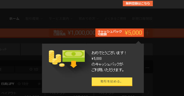 バイナリーキングの5000円キャンペーン